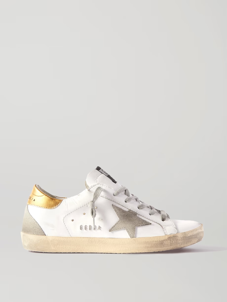 Superstar distressed leather and suede sneakers Superstar distressed leather and suede sneakers