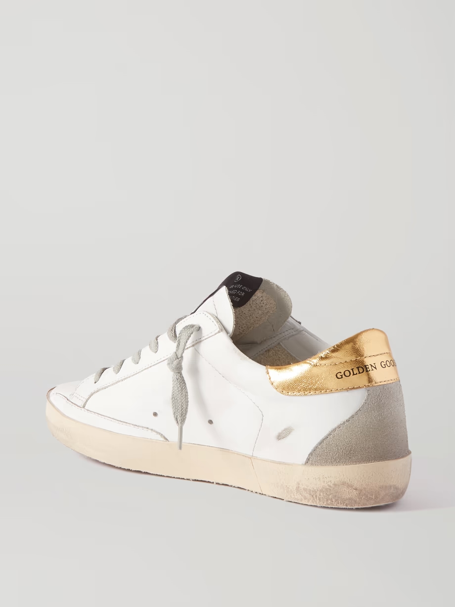 Superstar distressed leather and suede sneakers Superstar distressed leather and suede sneakers