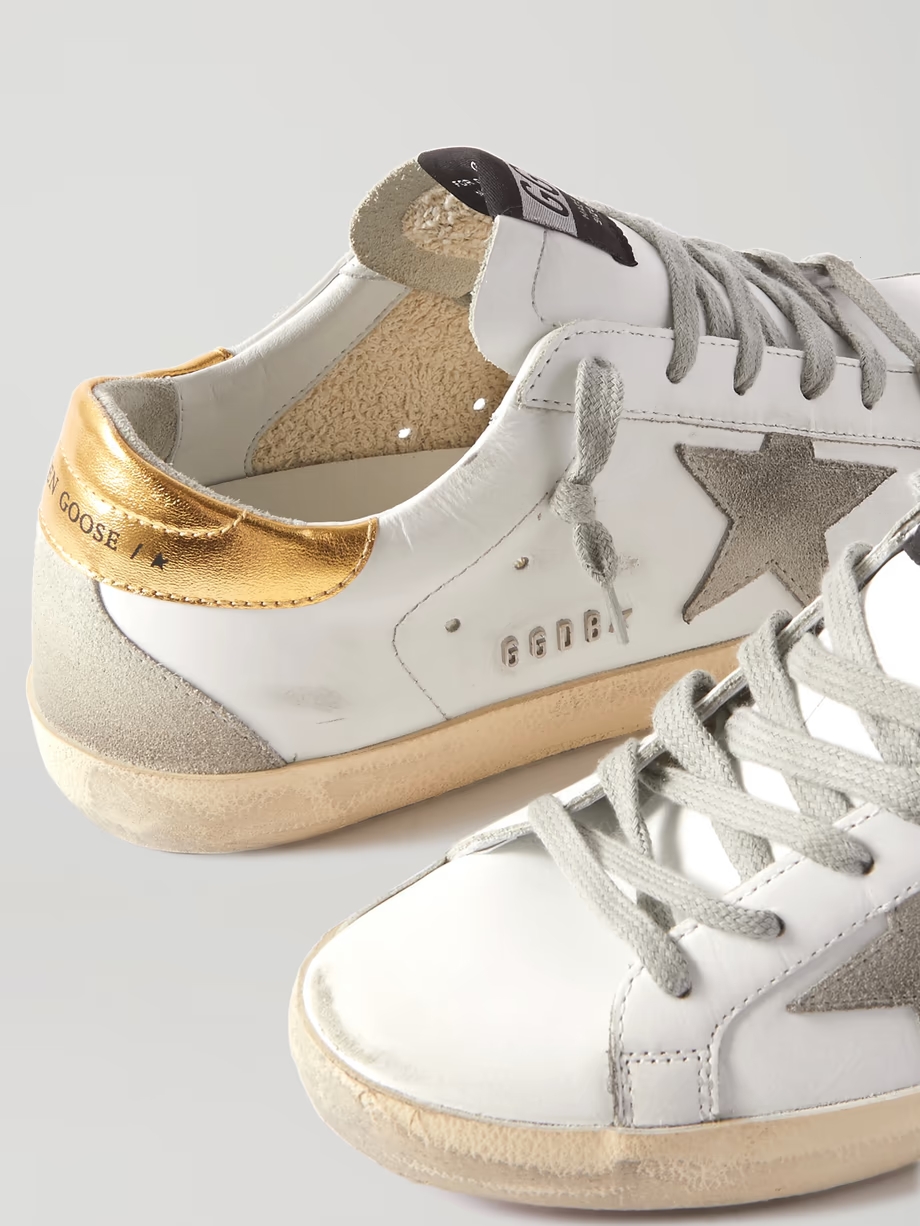 Superstar distressed leather and suede sneakers Superstar distressed leather and suede sneakers
