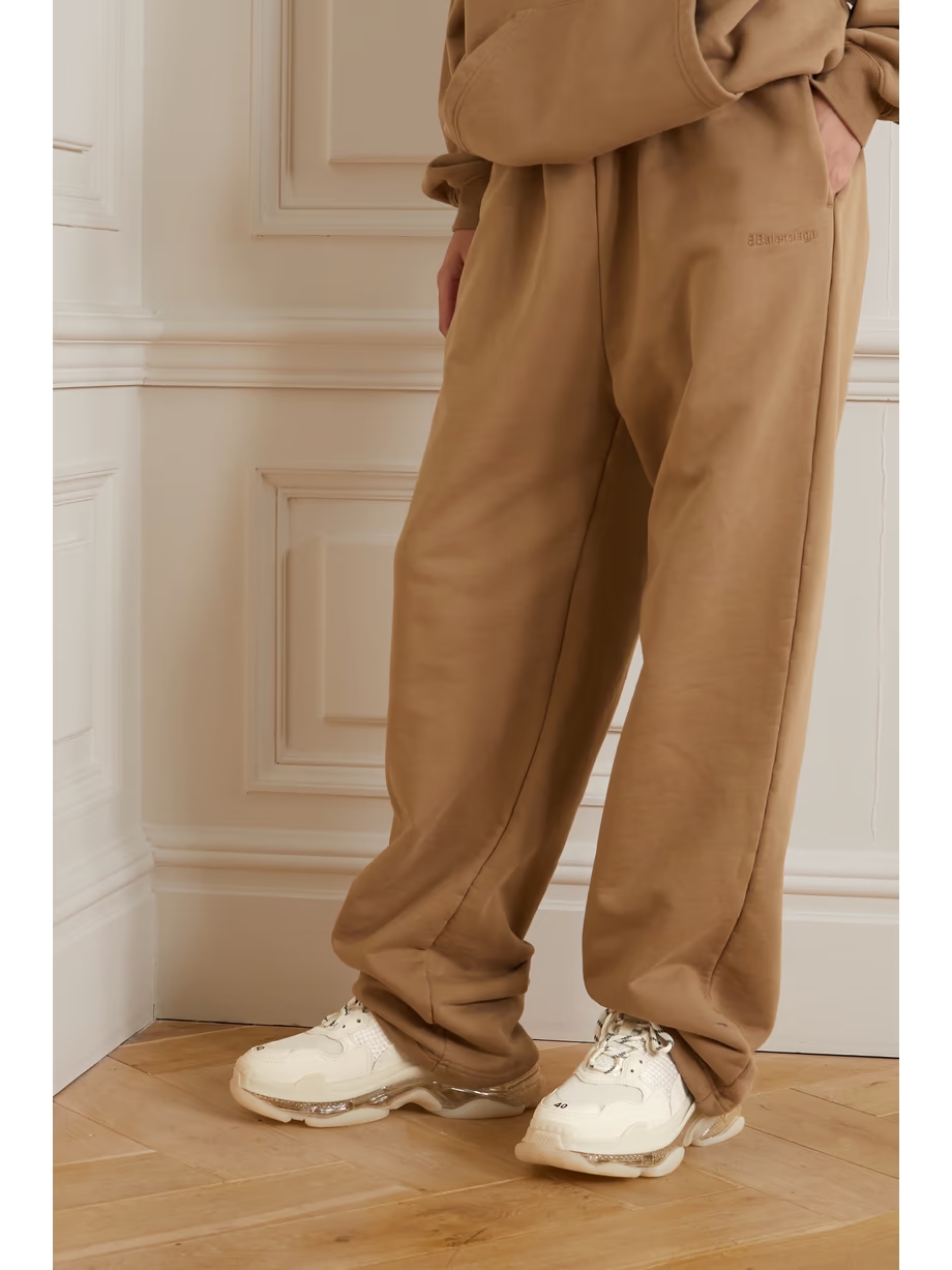 Triple S Clear Sole logo-embroidered faux leather and mesh sneakers Triple S Clear Sole logo-embroidered faux leather and mesh sneakers