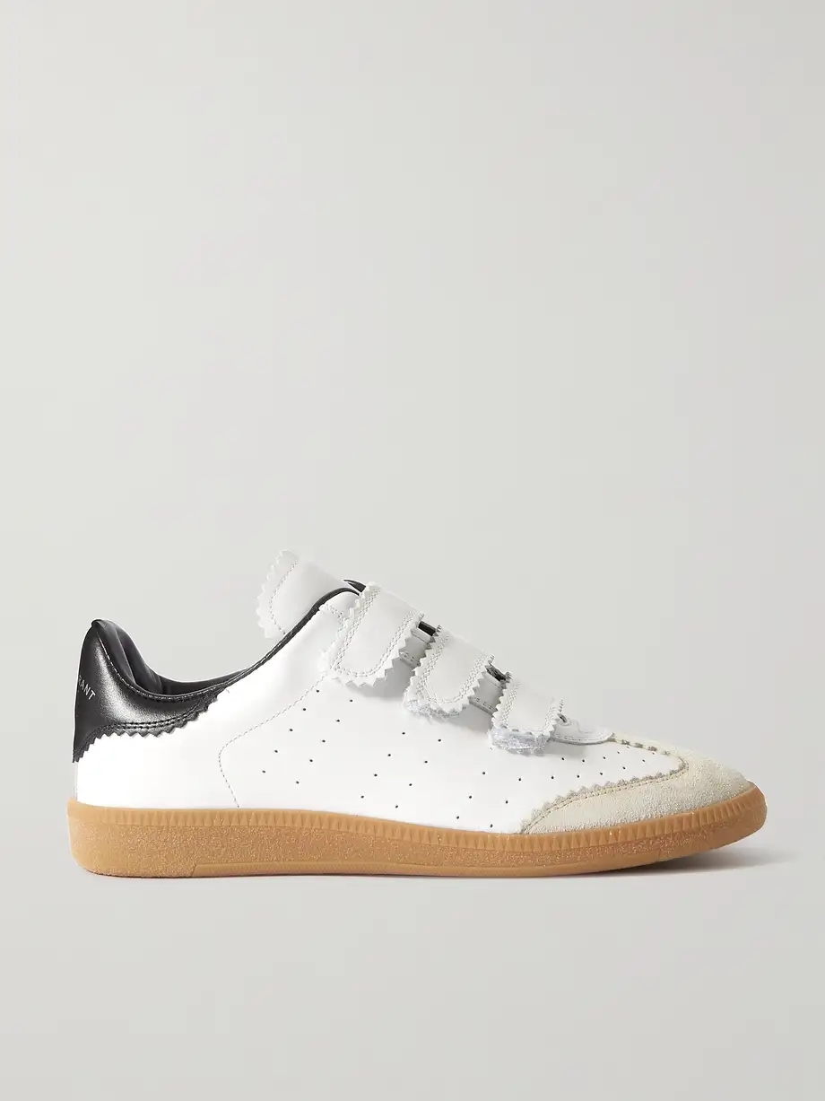 Beth suede-trimmed leather sneakers Beth suede-trimmed leather sneakers