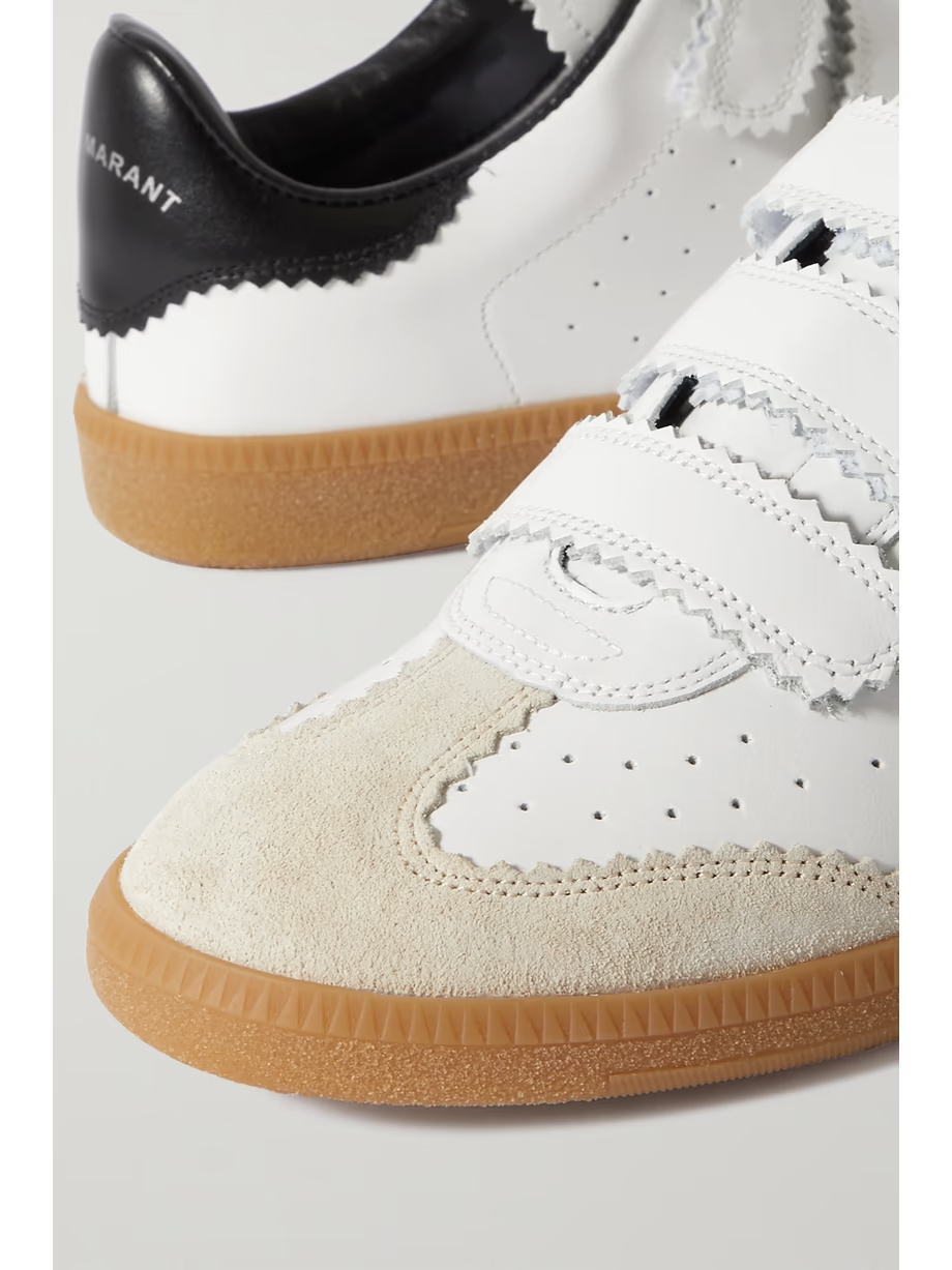 Beth suede-trimmed leather sneakers Beth suede-trimmed leather sneakers