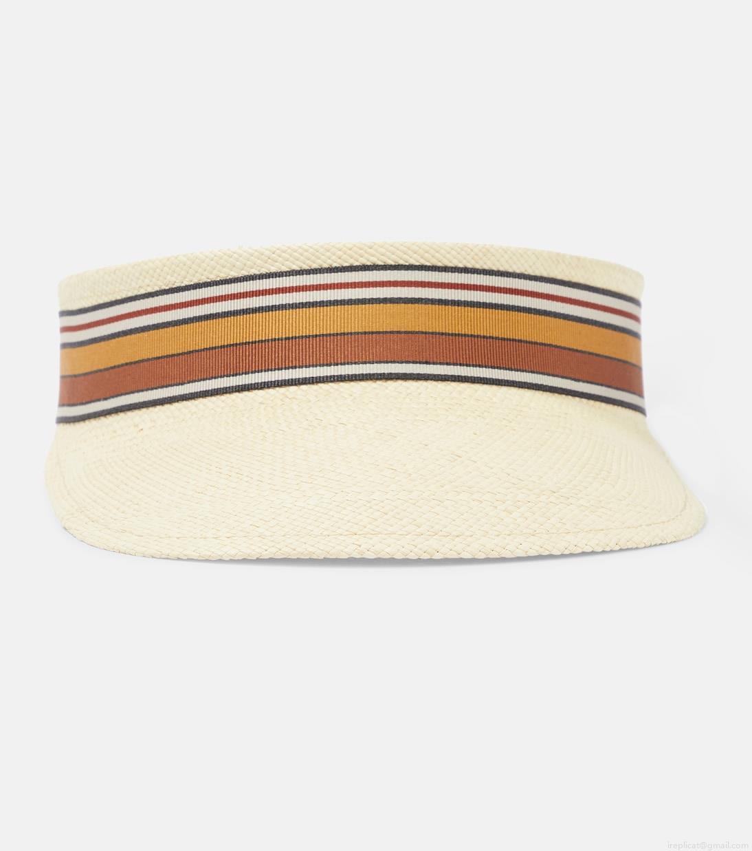 Loro PianaThe Suitcase Stripe straw visor Loro PianaThe Suitcase Stripe straw visor