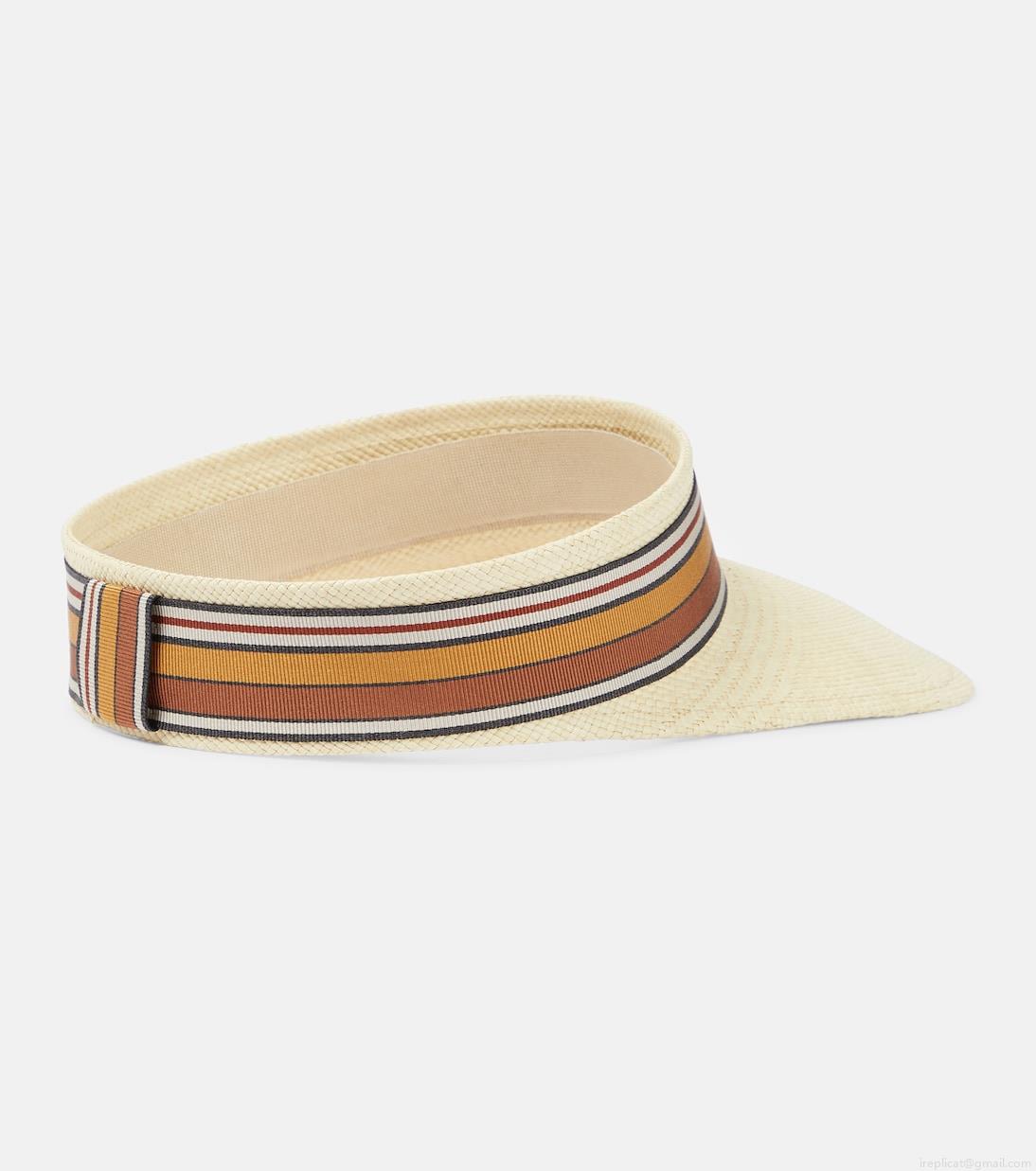 Loro PianaThe Suitcase Stripe straw visor Loro PianaThe Suitcase Stripe straw visor