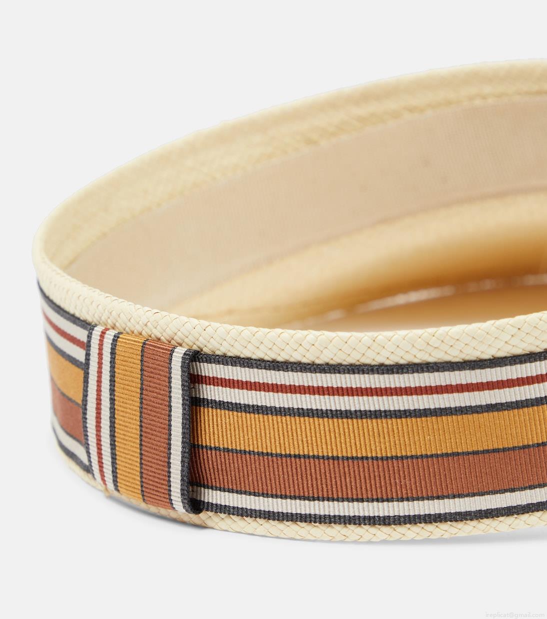 Loro PianaThe Suitcase Stripe straw visor Loro PianaThe Suitcase Stripe straw visor