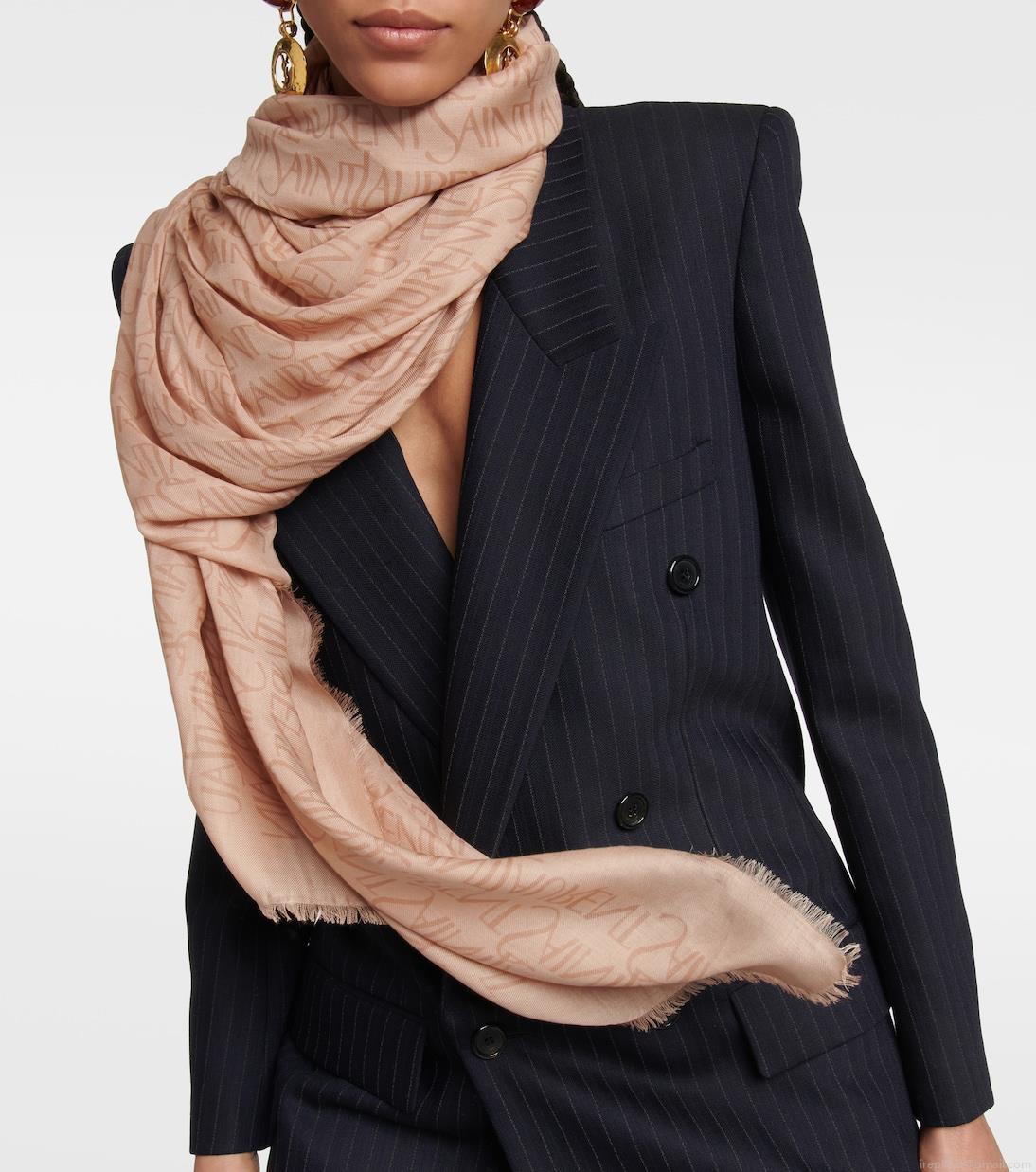 Saint LaurentPrinted modal and cashmere scarf Saint LaurentPrinted modal and cashmere scarf