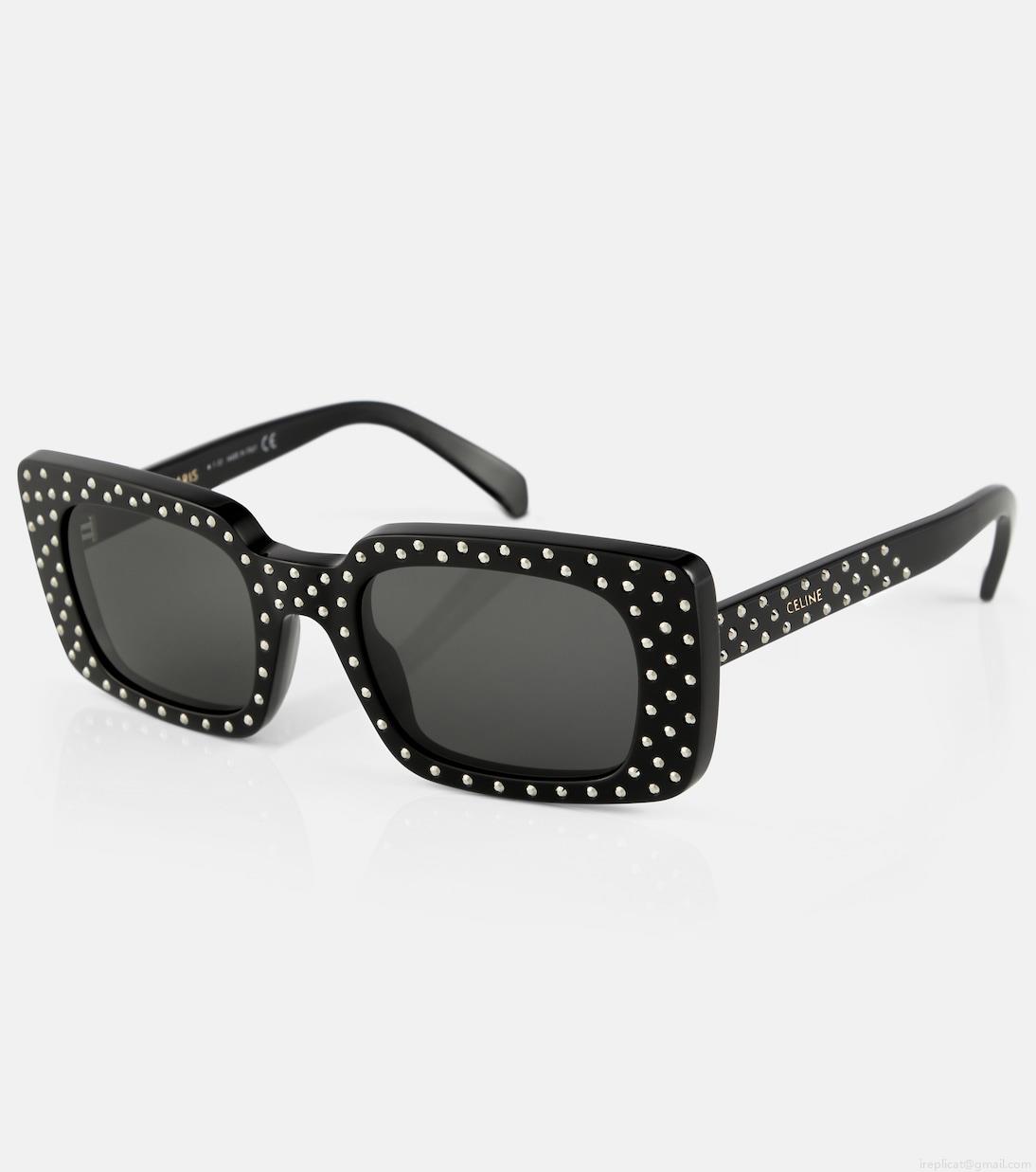 Celine EyewearEmbellished rectangular sunglasses Celine EyewearEmbellished rectangular sunglasses