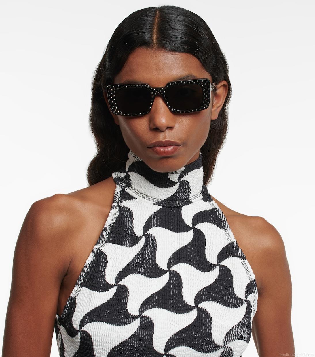 Celine EyewearEmbellished rectangular sunglasses Celine EyewearEmbellished rectangular sunglasses